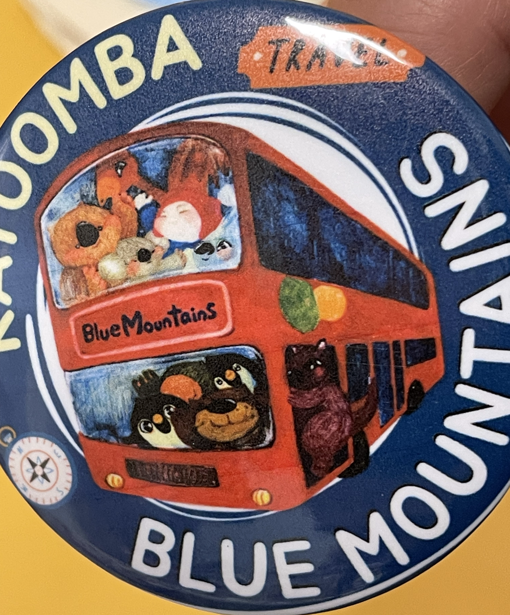 GO Go Blue Mountains!! Button Badges with Sticker